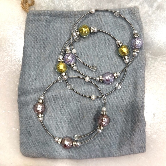 Murano Glass Bead Bracelets Trio - RedEnvelope - Picture 1 of 8